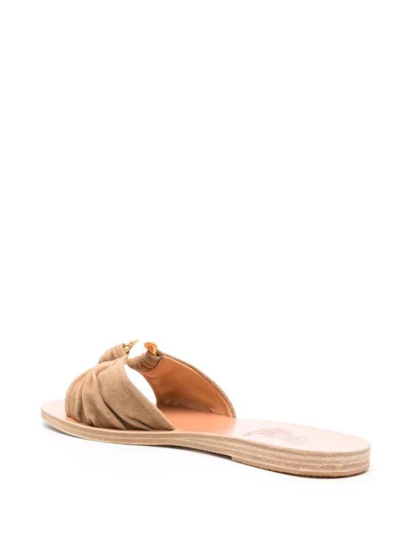 サンダル・ミュール ANCIENT GREEK SANDALS SLIPPER (DESMOSFOOTBED KHAKINATURAL) Ancient Greek Sandals Desmos Footbed Sandals – Via Coquina