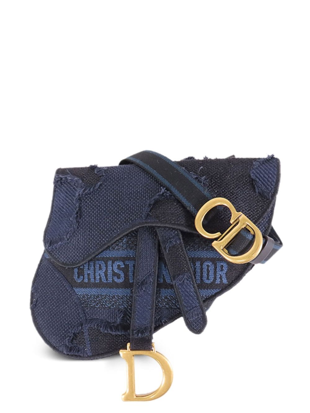 Pre-owned Dior 2020  Saddle Canvas Belt Bag In Blue