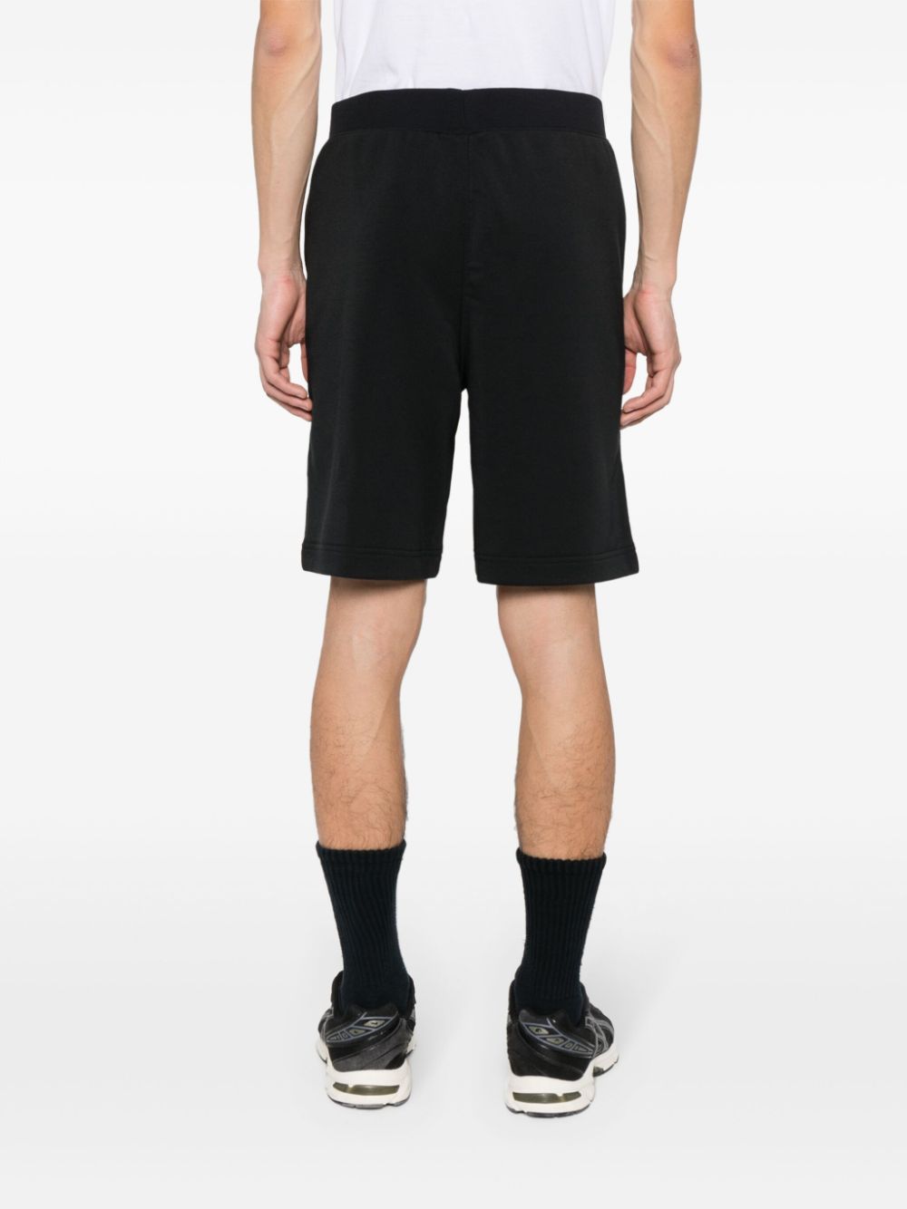 Shop Calvin Klein Rubberised-logo Shorts In Black