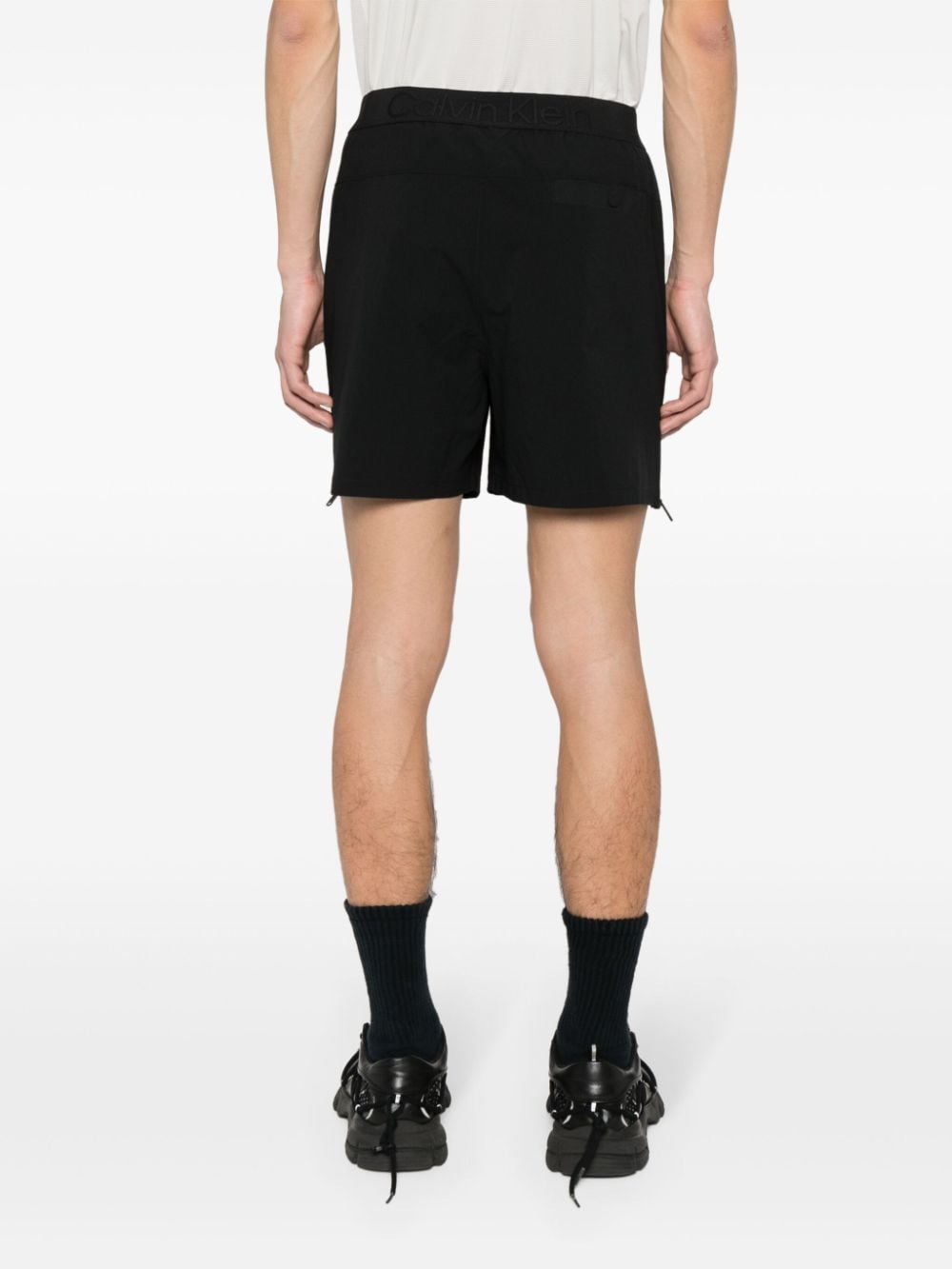 Calvin Klein Shorts met geborduurd logo Zwart