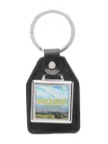 Martine Rose logo-plaque leather keyring - Black