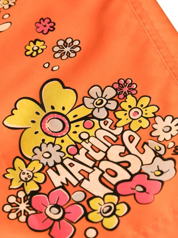 Martine Rose Board floral-print Swim Shorts | Orange | FARFETCH