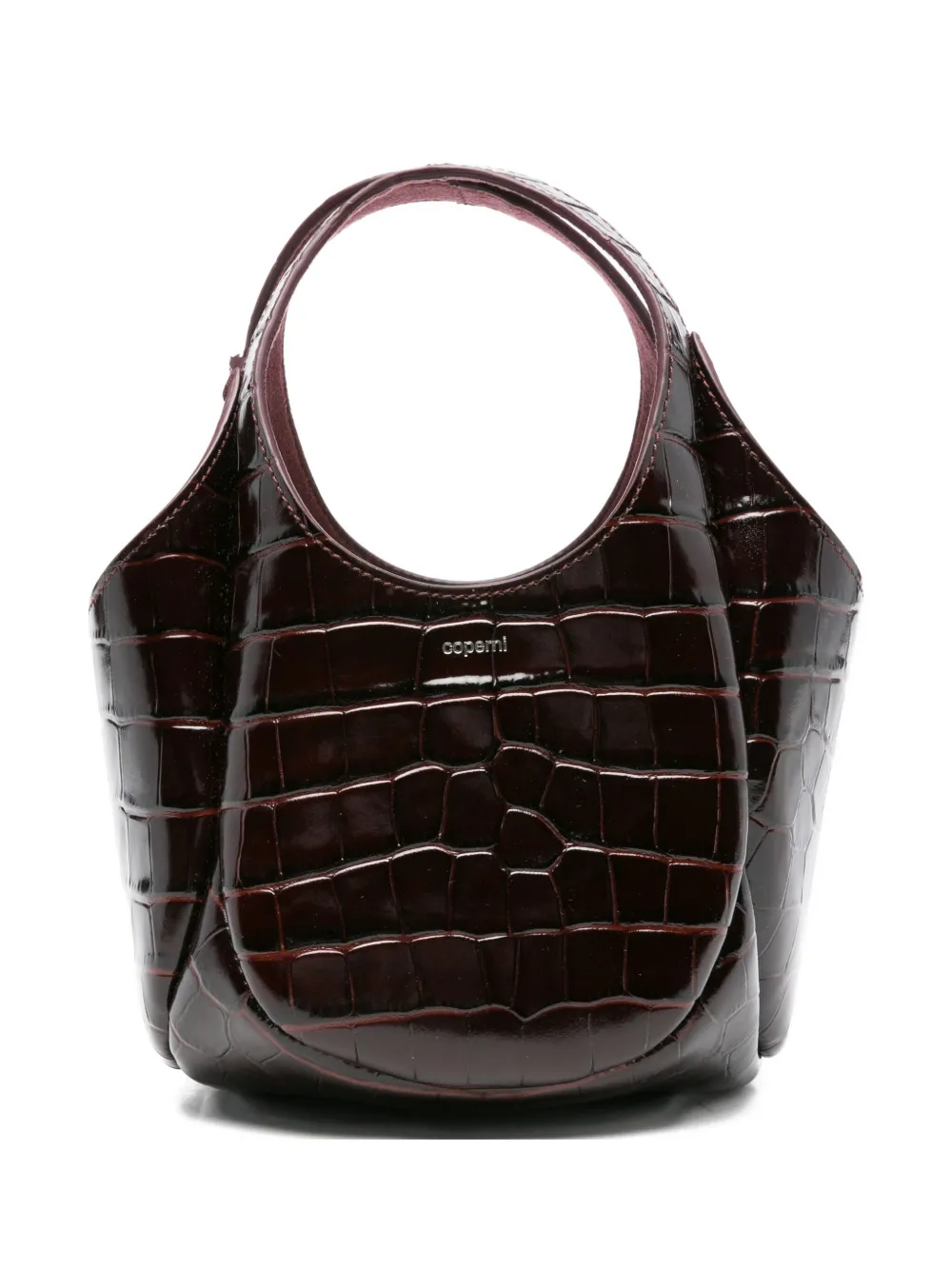 Coperni Croco mini bucket-tas Bruin