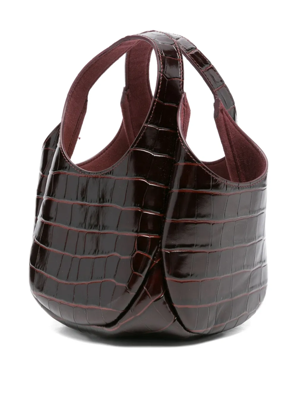 Coperni Croco mini bucket-tas Bruin