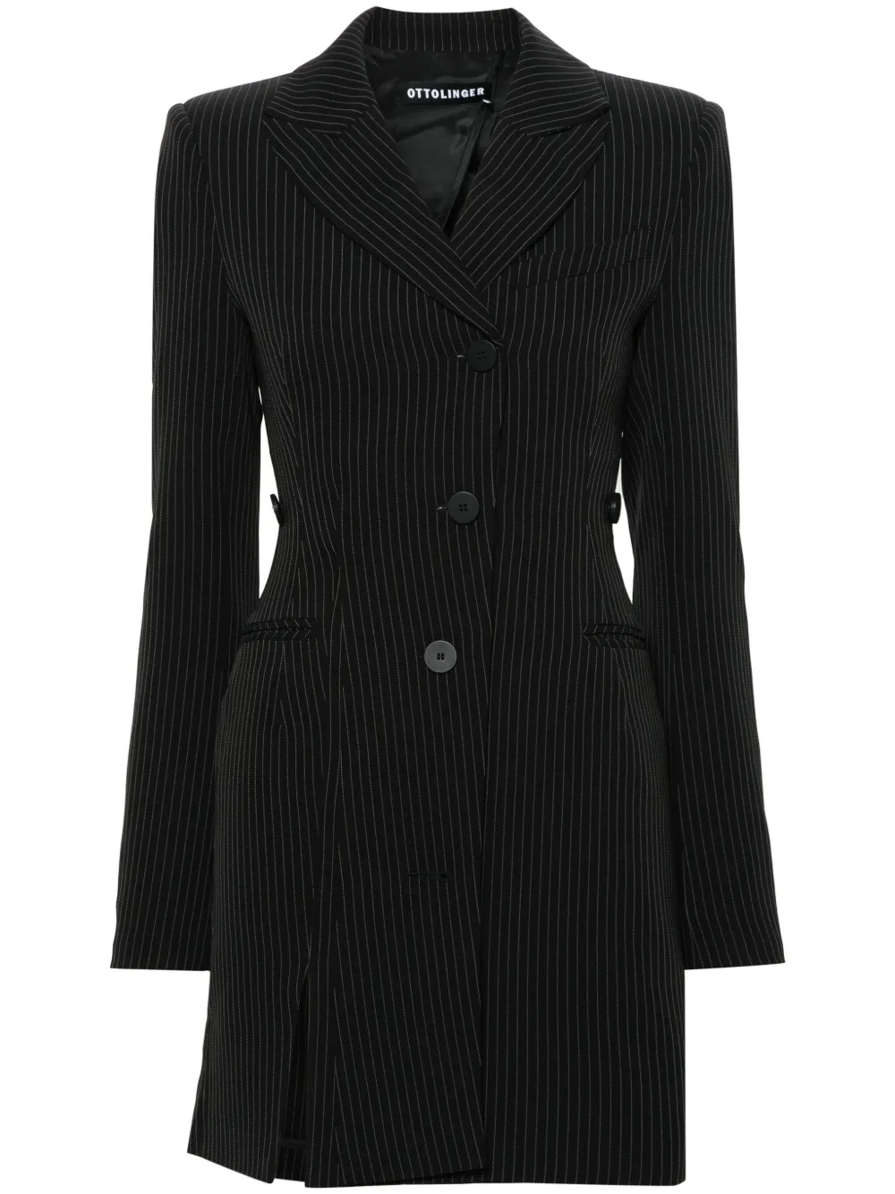 Ottolinger Pinstriped Blazer Dress In Black