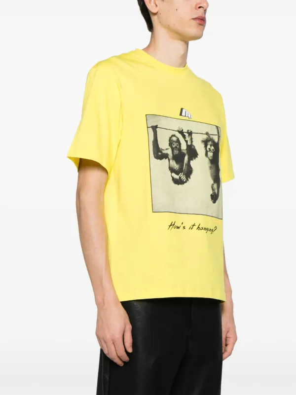 Martine Rose photograph-print Cotton T-shirt | Yellow | FARFETCH