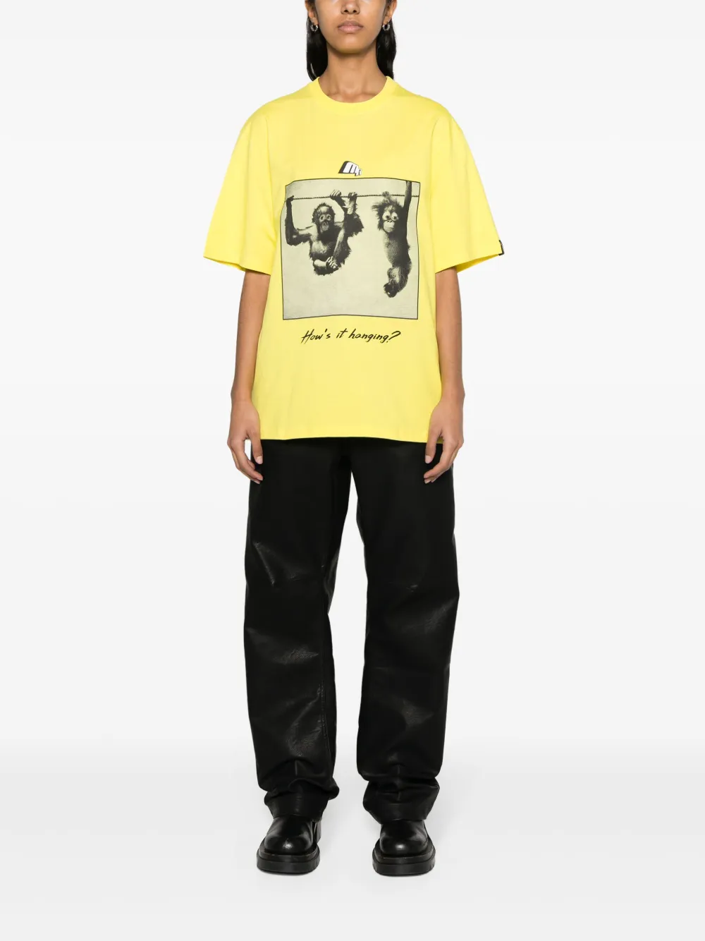 Shop Martine Rose Photograph-print Cotton T-shirt In Yellow