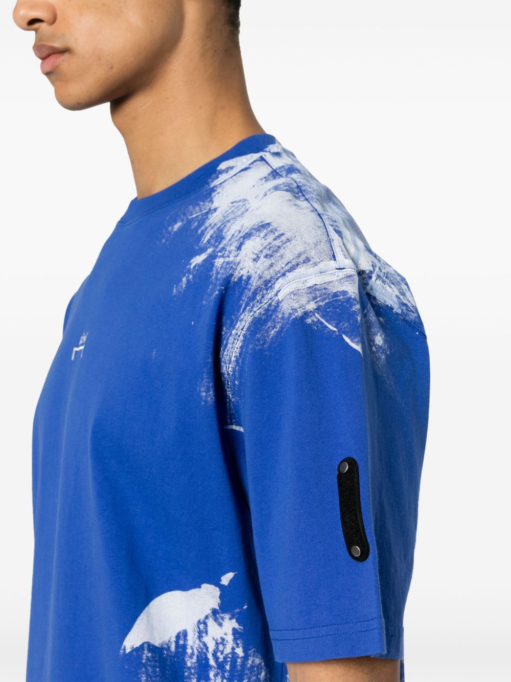 Shop A-cold-wall* Brushstroke Cotton T-shirt In Blue