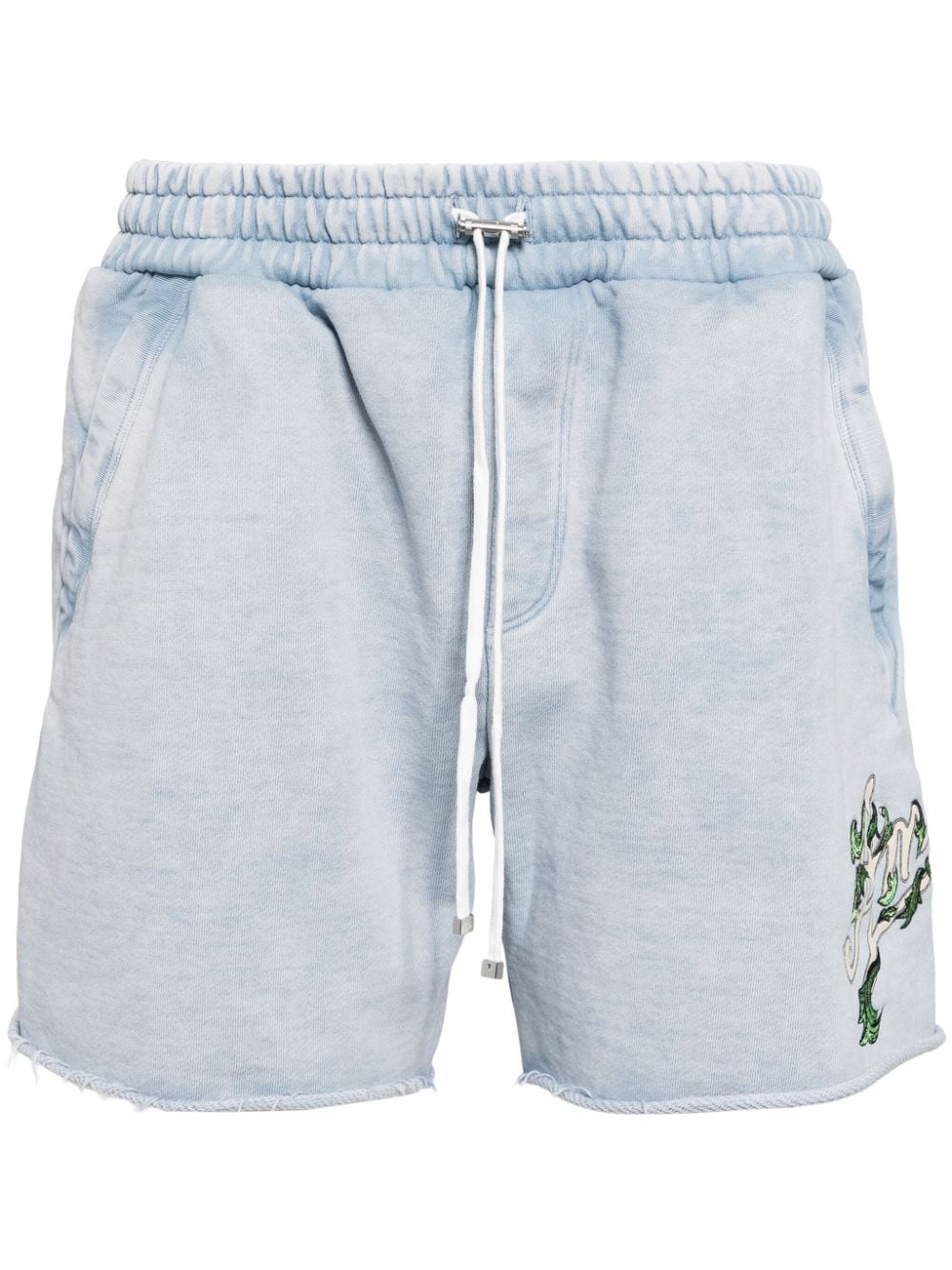 AMIRI Filigree cotton track shorts Blauw