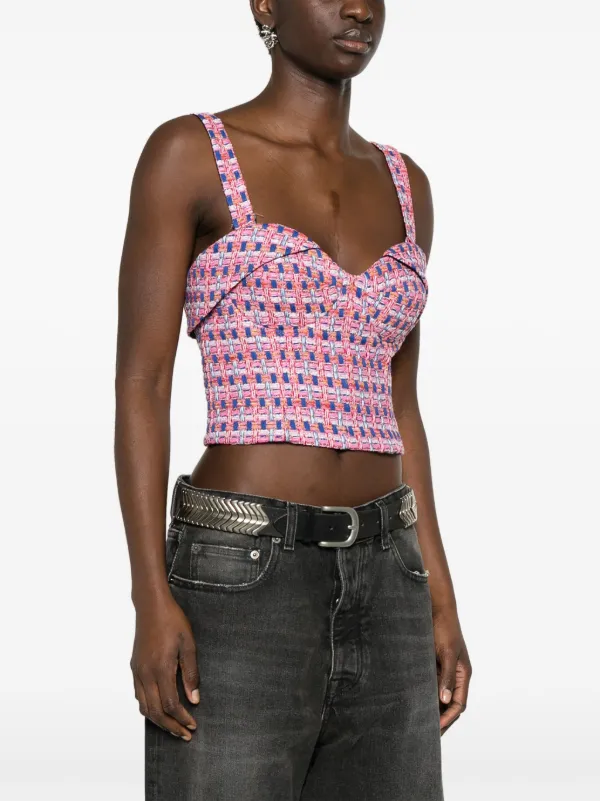 IRO Sweetheart Tweed Top | Pink | FARFETCH IN