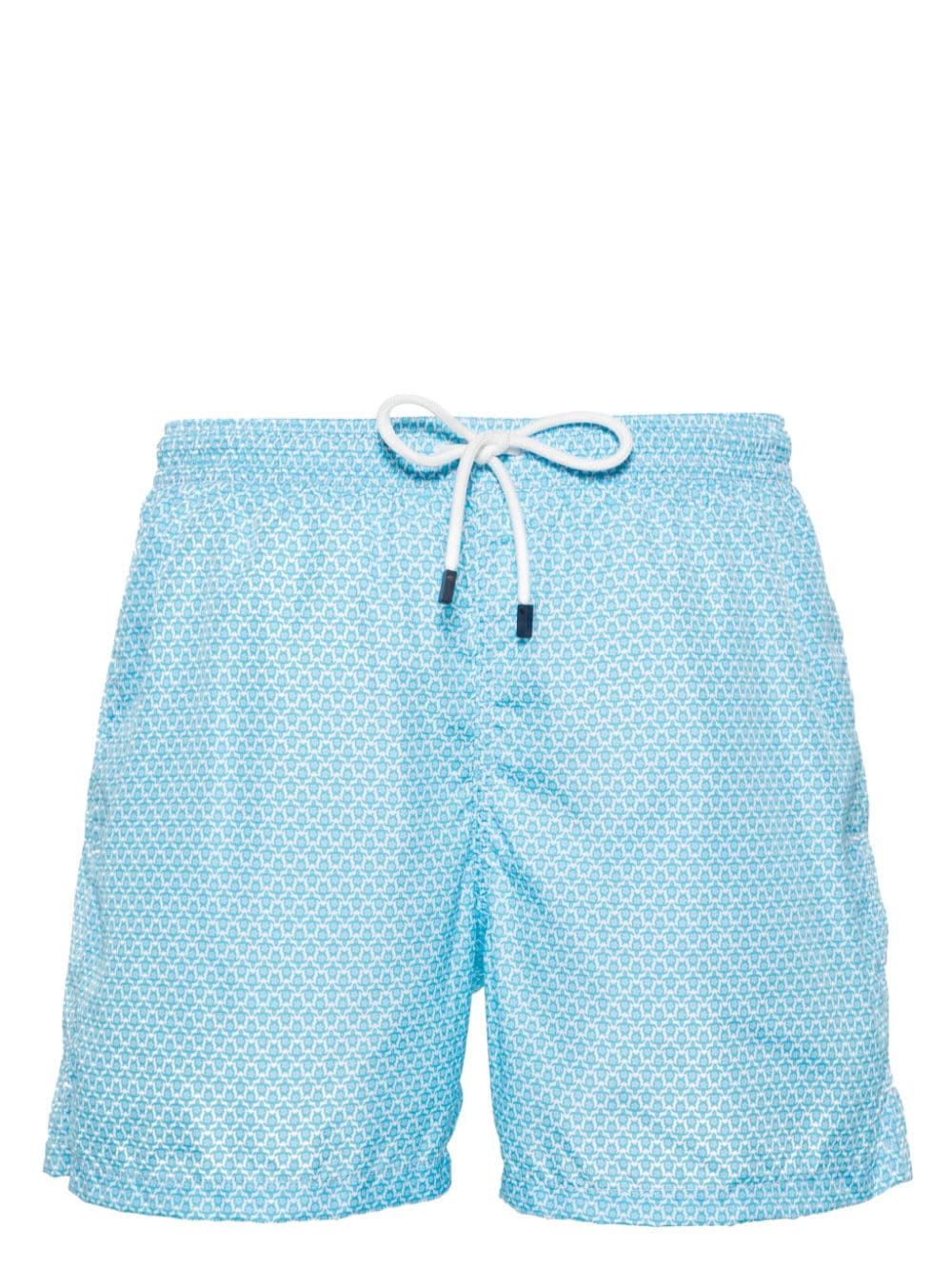 Fedeli Madeira Turtle-print Swim Shorts In Blau