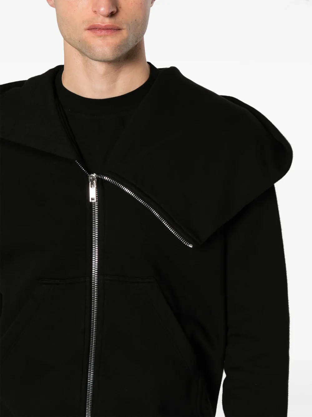 Shop Rick Owens Drkshdw Lido Mountain Organic-cotton Zip-up Hoodie In Black