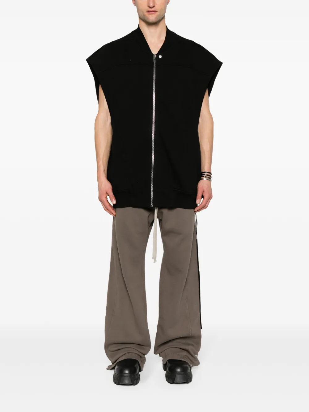 Shop Rick Owens Drkshdw Jumbo Flight Organic Cotton Gilet In Black