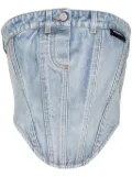 VETEMENTS button-up denim corset top - Blue