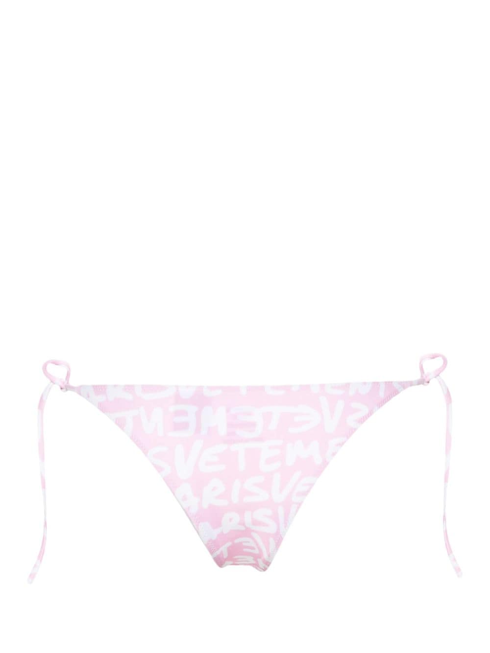 Shop Vetements Logo-print Bikini Bottoms In Pink