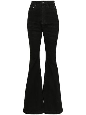 Women's Black Jeans Denim High Waisted Flared Bell Bottoms Pants