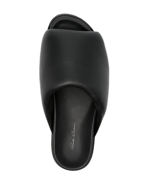 【関税&送料込み】Rick Owens Black Padded Sandals With Pla Rick Owens Granolas Padded Slides | Black | FARFETCH