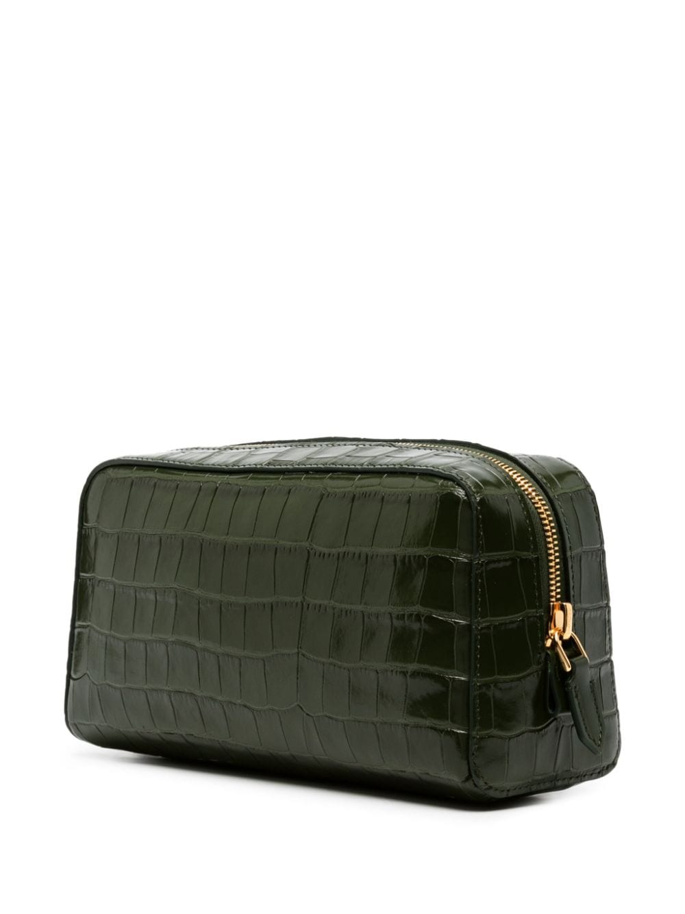 Shop Tom Ford Crocodile-embossed Leather Clutch Bag In Green