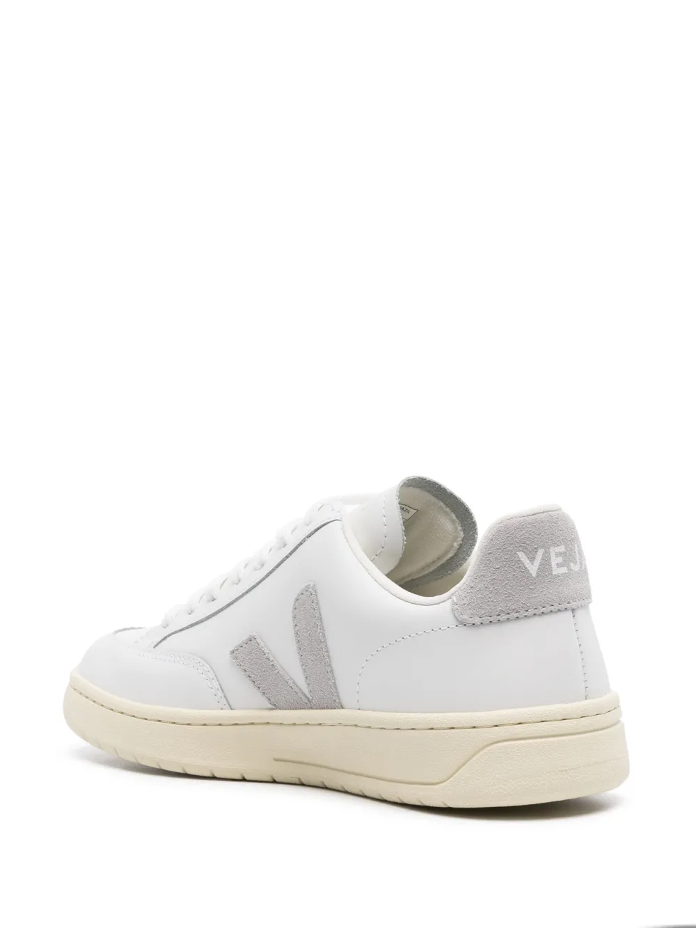 Shop Veja V-12 Leather Sneakers In White