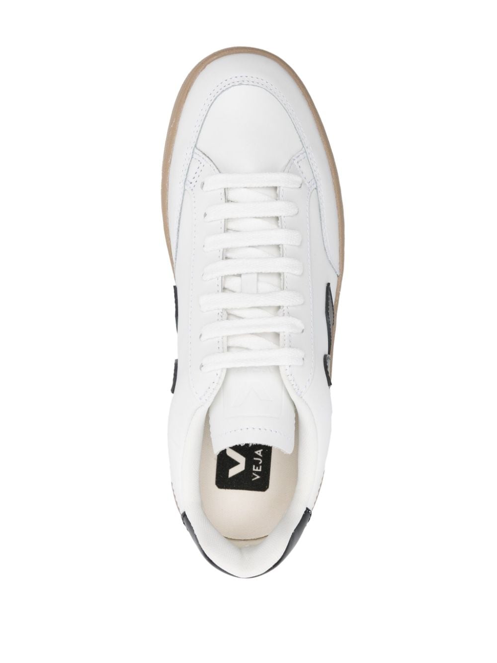 Shop Veja V-12 Leather Sneakers In White