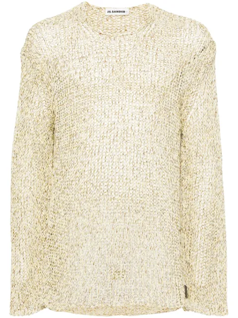 Jil Sander open-knit appliqué-logo jumper