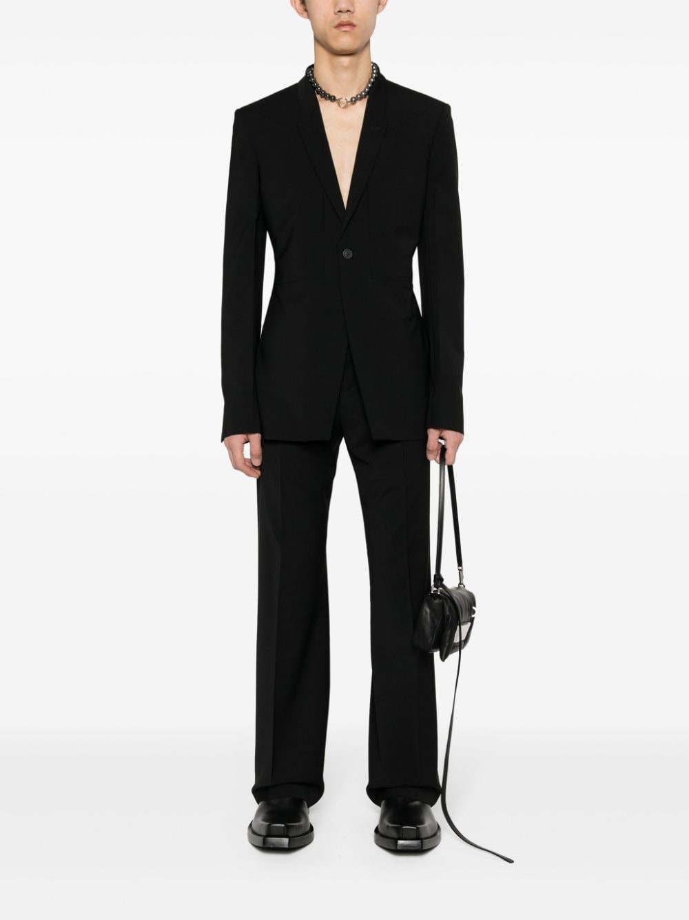Shop Rick Owens Dietrich Straight-leg Tailored Trousers In Black