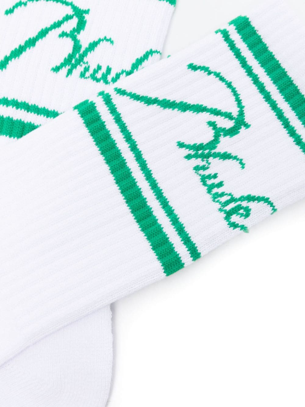 Shop Rhude Intarsia-logo Knitted Socks In White