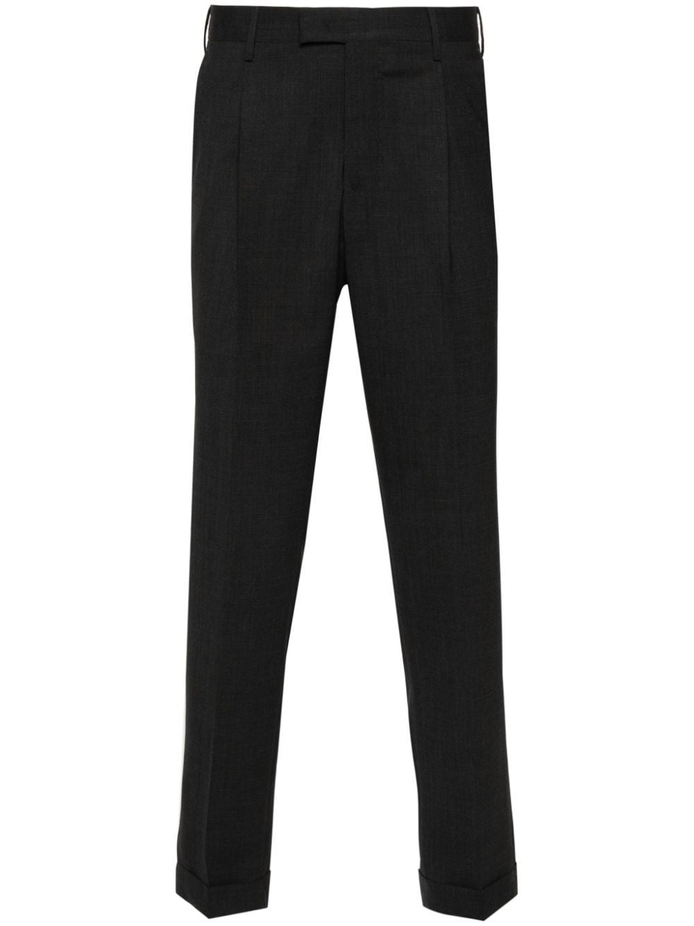Pt Torino Pleated Slim-cut Trousers In Grey