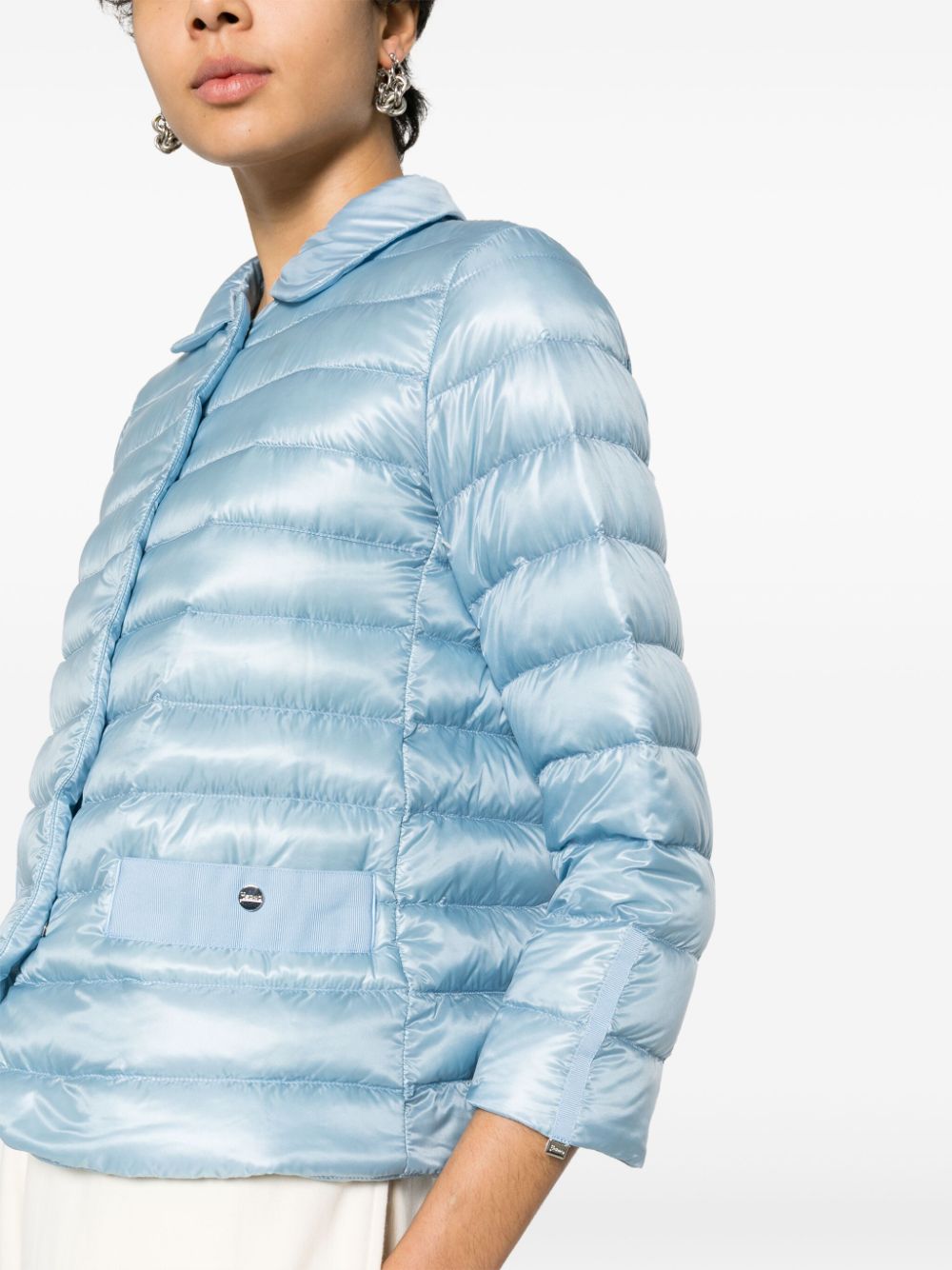 Shop Herno Quilted Padded Jacket In Blue