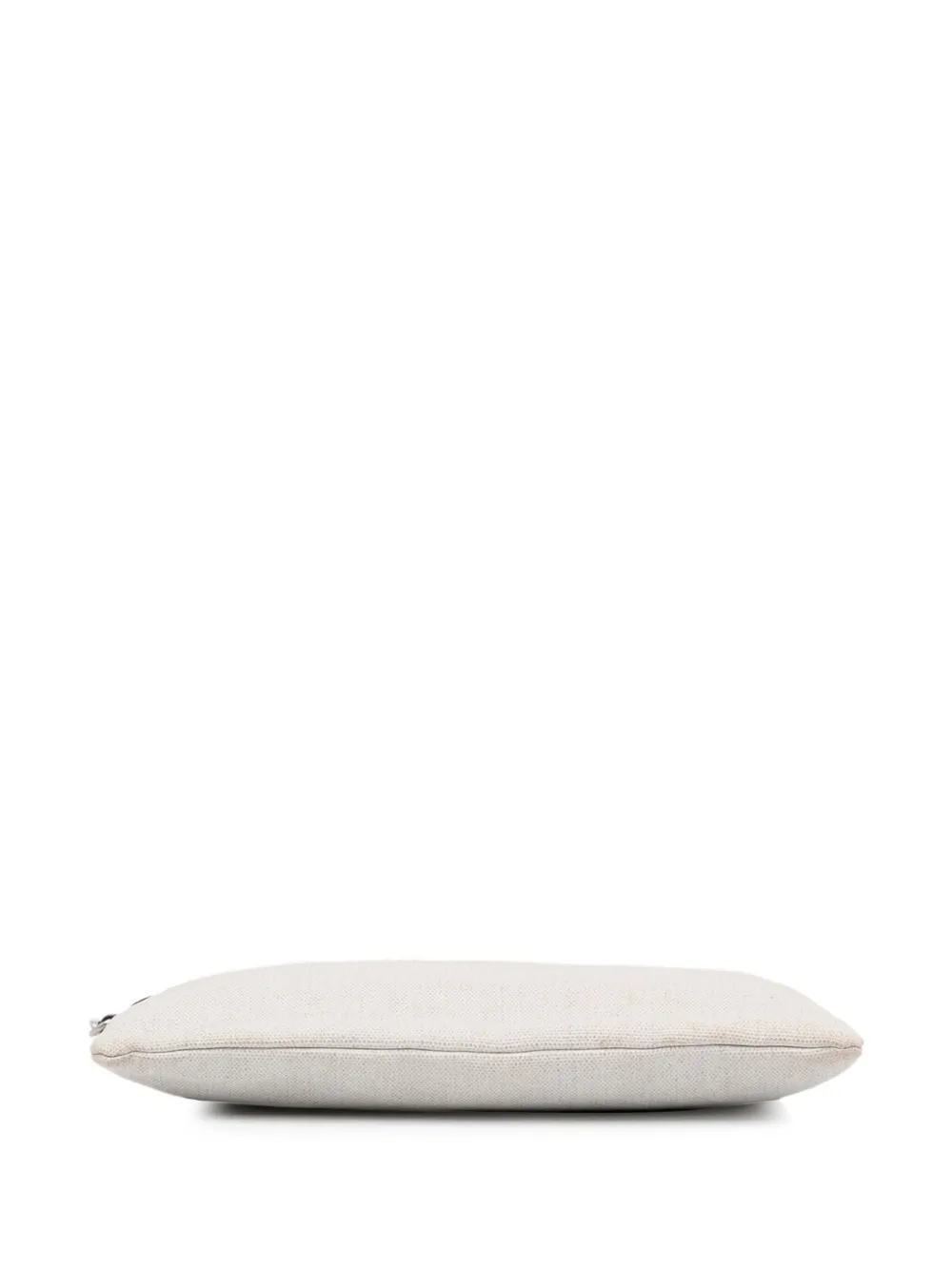 Pre-owned Saint Laurent 2019 Rive Gauch Canvas Clutch Bag In White