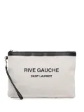 Saint Laurent Pre-Owned 2019 Rive Gauch canvas clutch bag - White
