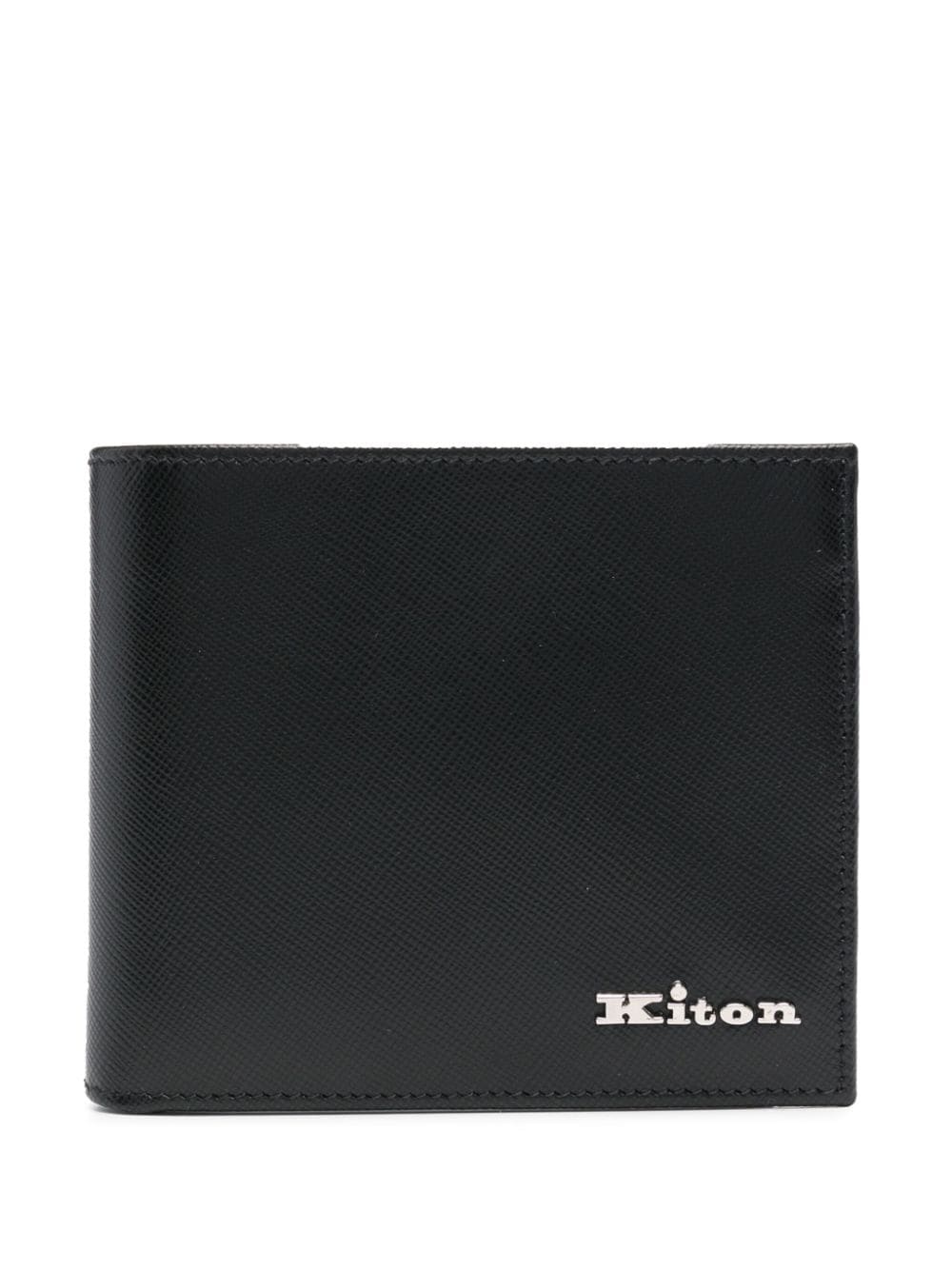 Kiton logo-lettering leather wallet - Nero