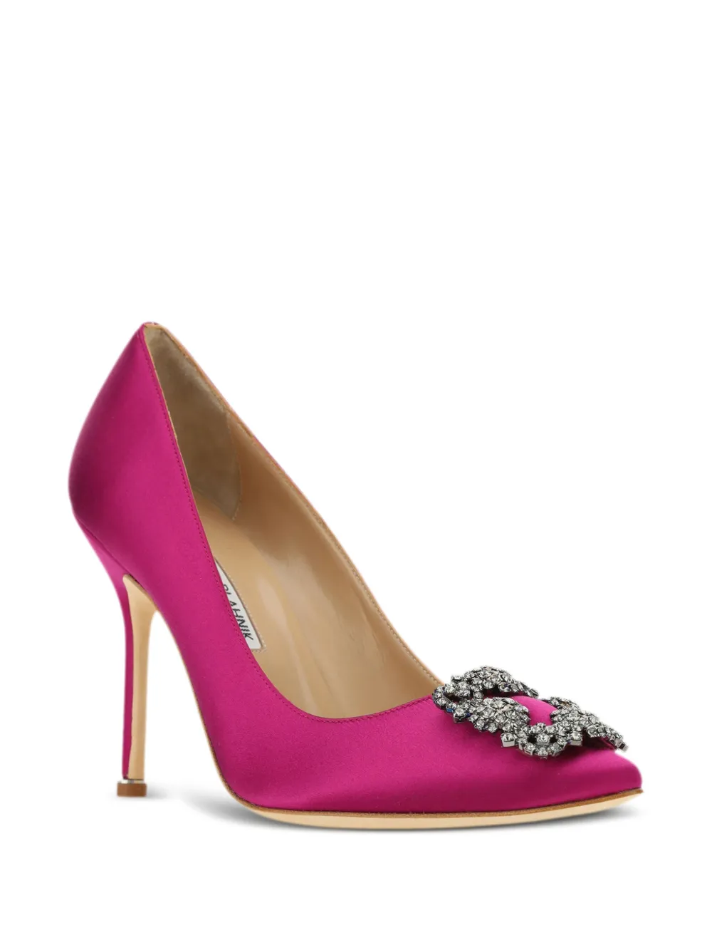 Manolo Blahnik Hangisi pumps verfraaid met stras Roze