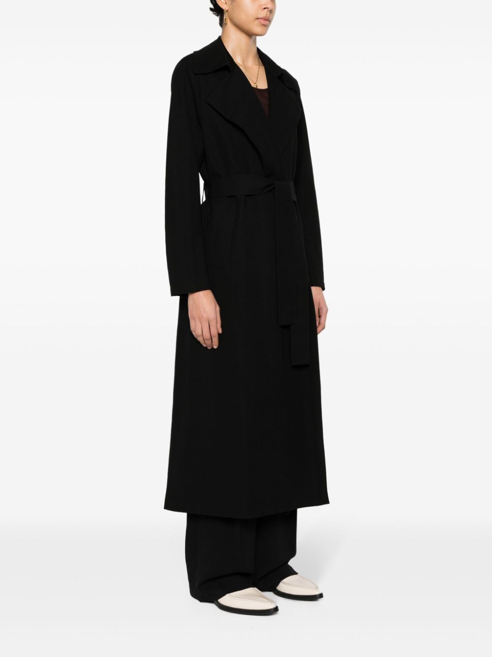 Harris Wharf London Trenchcoat met gekerfde revers Zwart