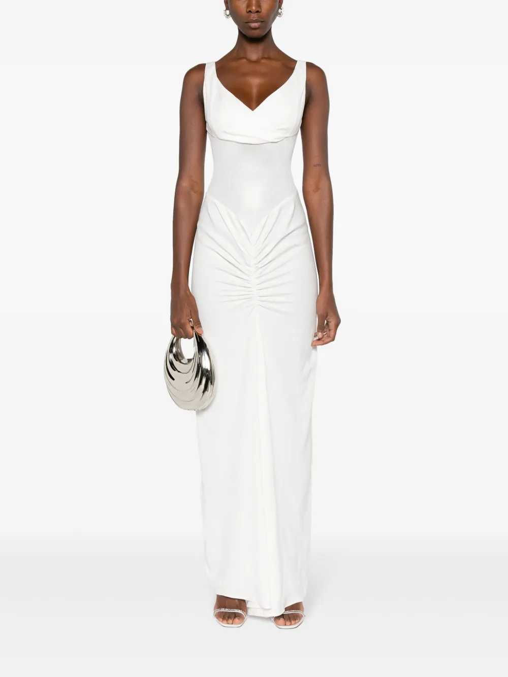 Christopher Esber Maxi-jurk met ruche - Wit