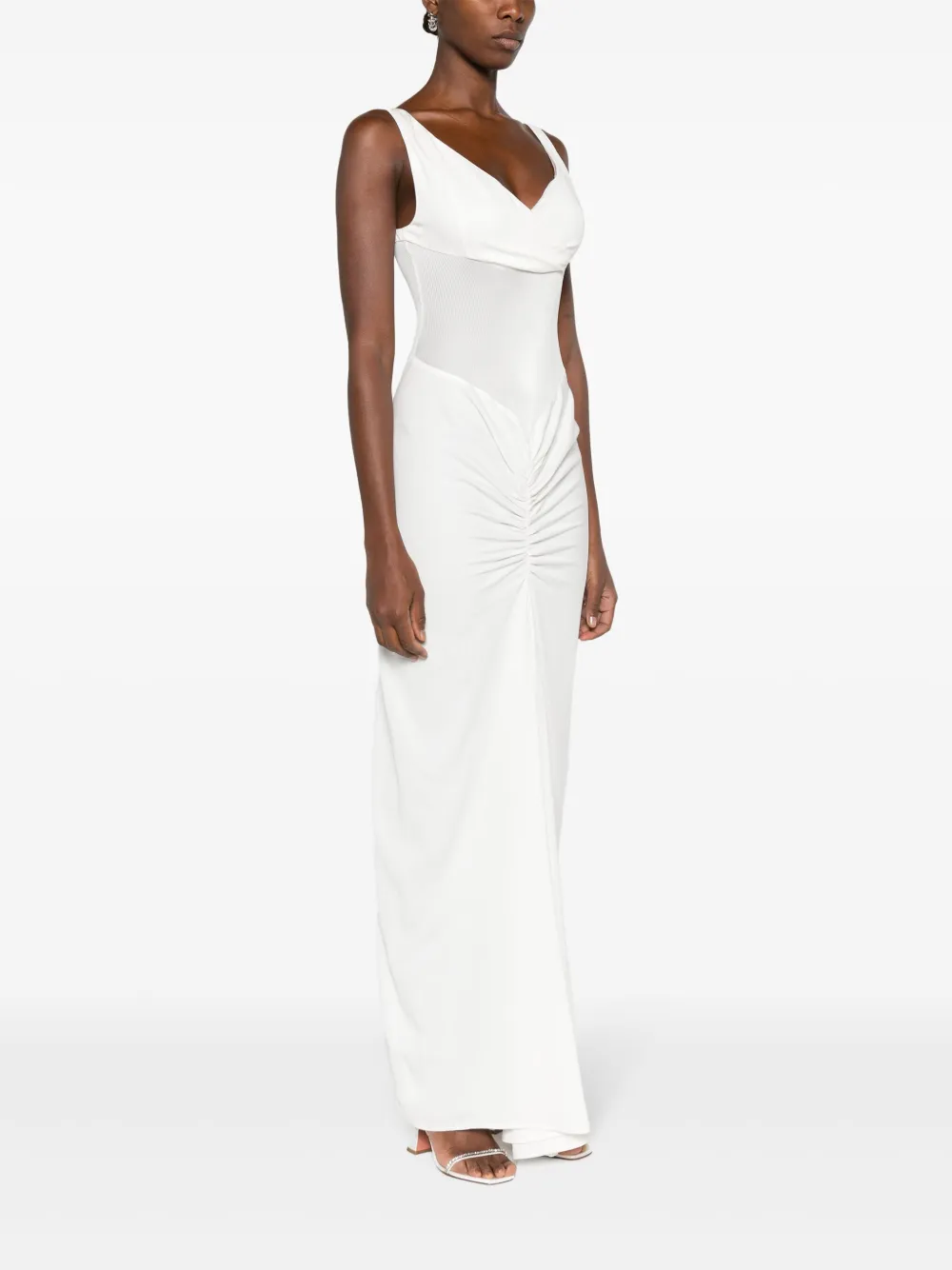 Christopher Esber Maxi-jurk met ruche Wit