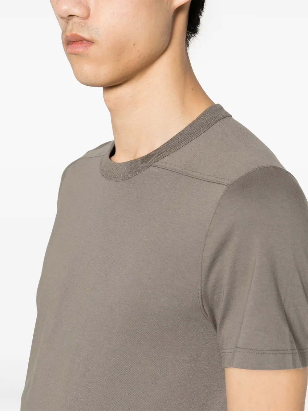 Shop Rick Owens Short Level T Organic Cotton T-shirt In Brown