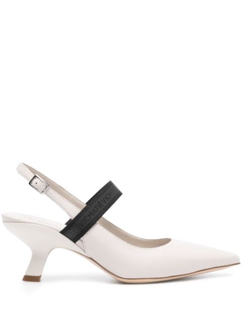 Vic Matie sculpted-heel slingback pumps