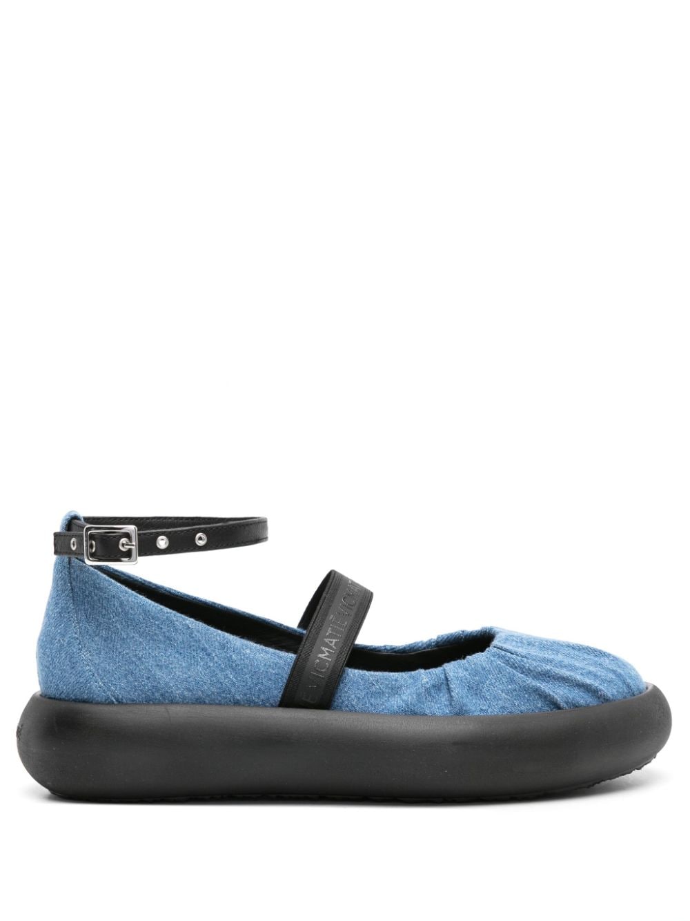 Vic Matie ankle-strap denim ballerina shoes - Blu