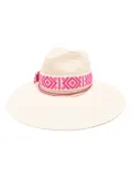 Borsalino Sophie Panama crochet-detail sun hat - Neutrals