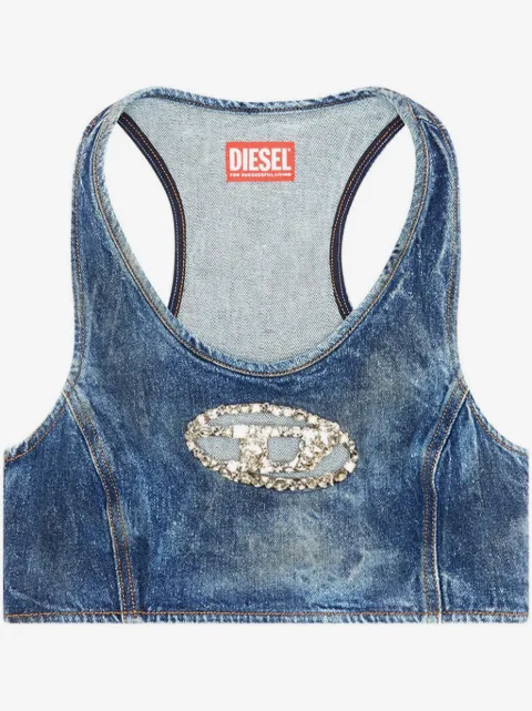 Diesel De-Top-Fsd crystal-embellished top