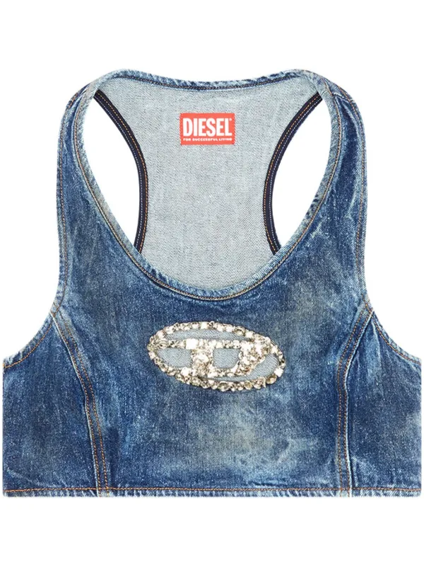 大人気☆【DIESEL】De-top-fsd Diesel De-Top-Fsd ビジュートリム トップ | ブルー | FARFETCH JP