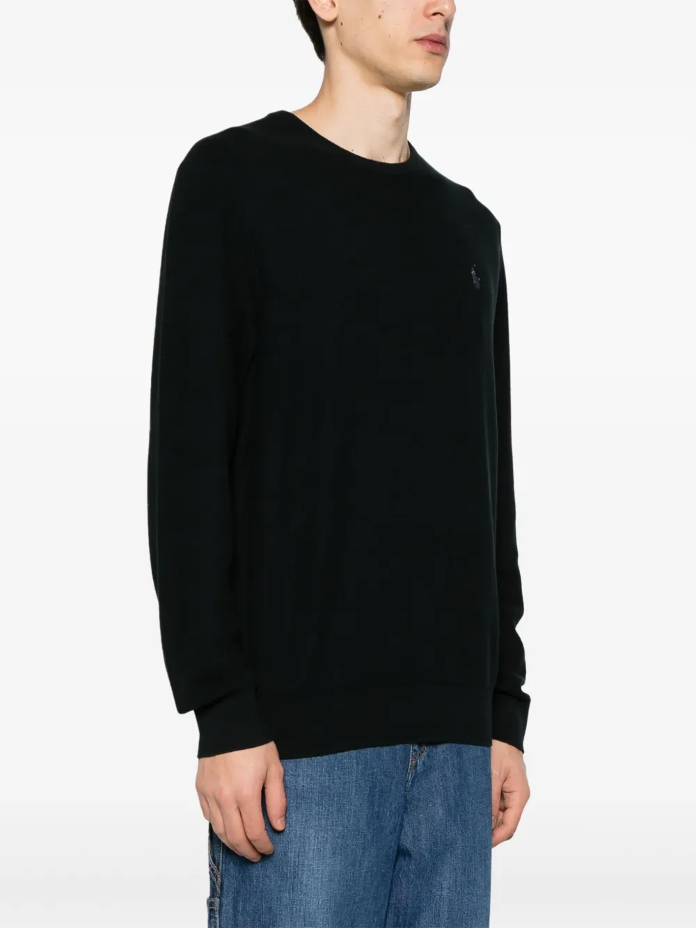 Polo Ralph Lauren Katoenen trui met geborduurd logo Zwart