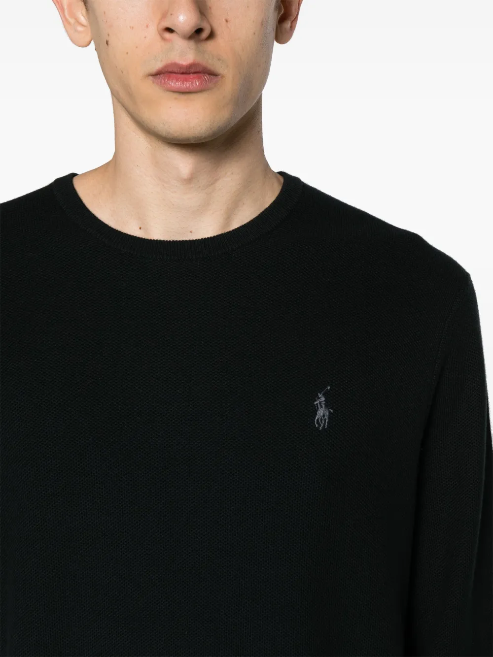 Polo Ralph Lauren Katoenen trui met geborduurd logo Zwart