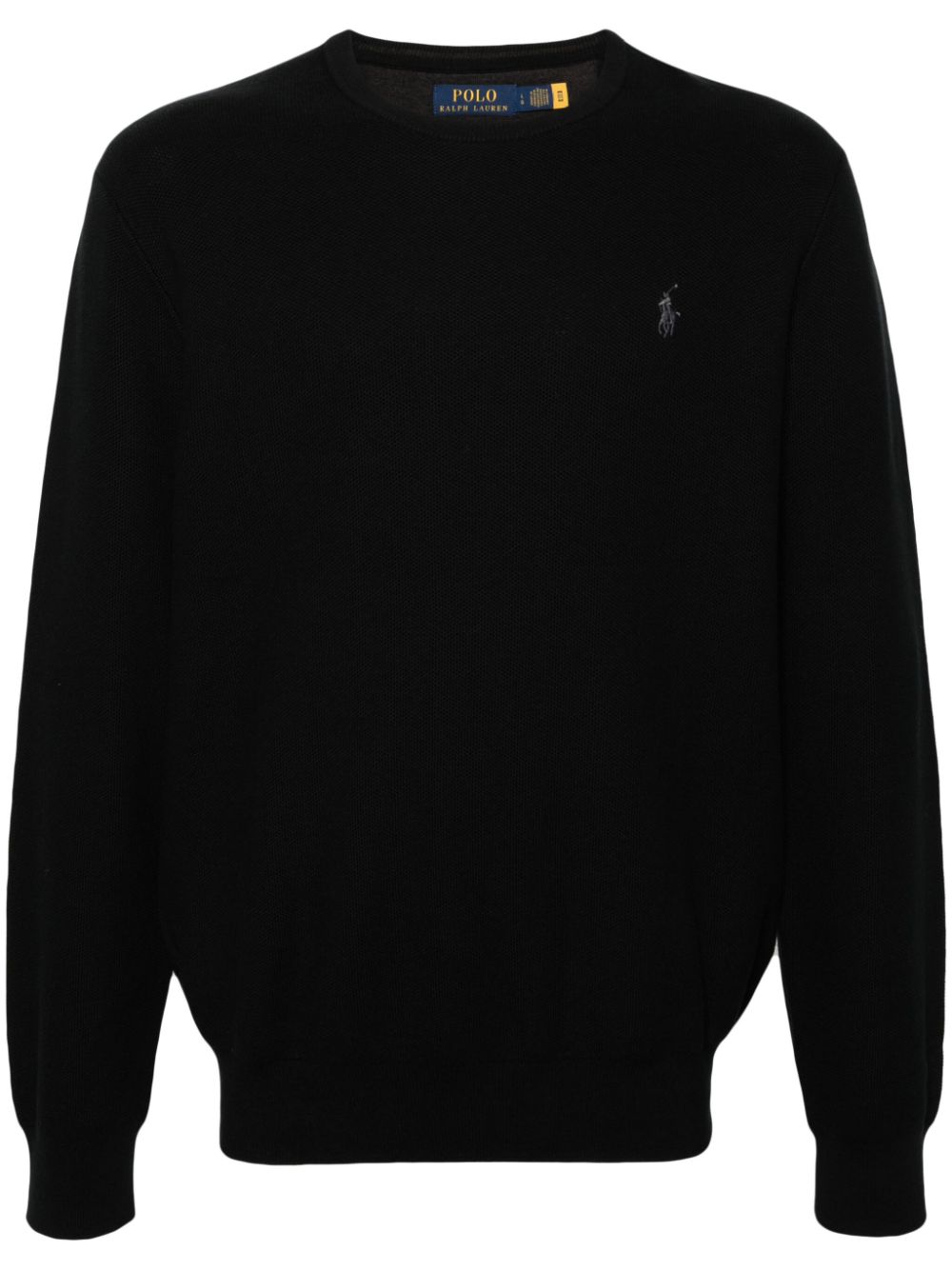 Polo Ralph Lauren embroidered-logo cotton jumper - Black