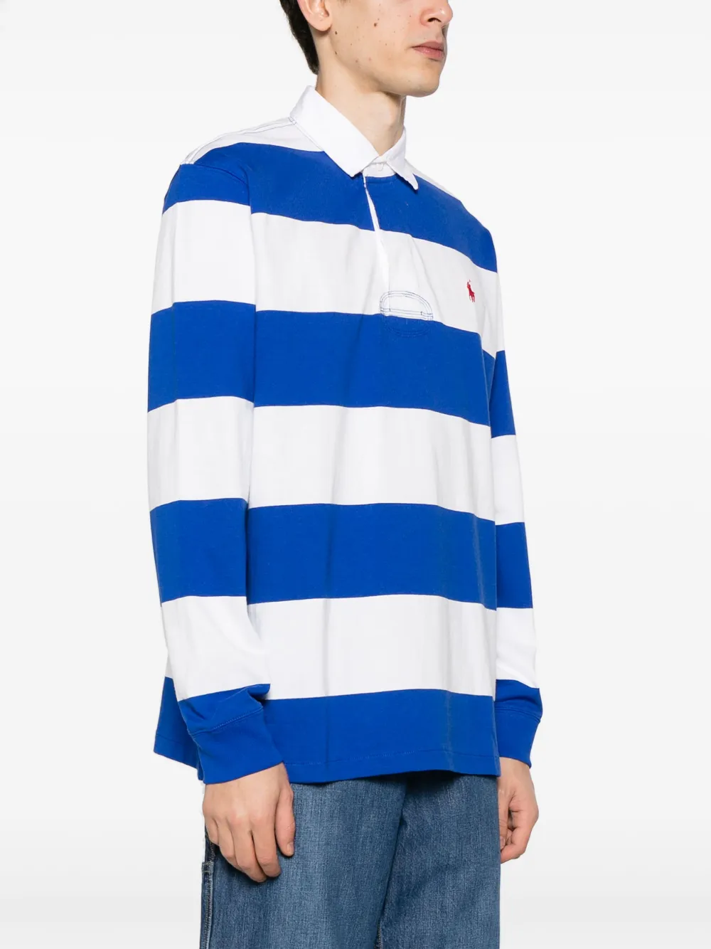 Polo Ralph Lauren Gestreept poloshirt met geborduurd logo Blauw