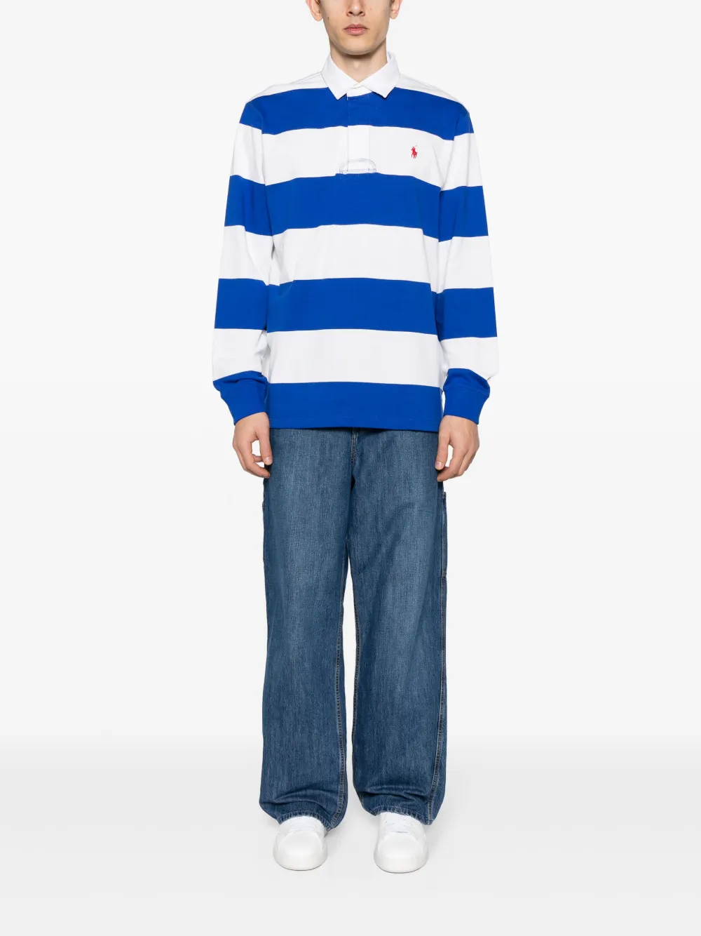 Polo Ralph Lauren Gestreept poloshirt met geborduurd logo Blauw