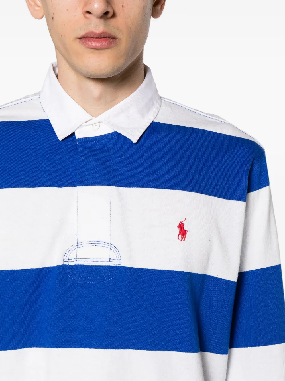Polo Ralph Lauren Gestreept poloshirt met geborduurd logo Blauw
