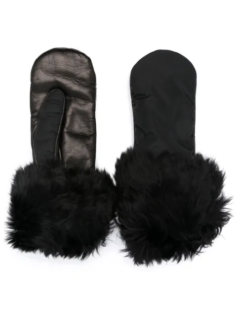Prada faux-fur leather gloves