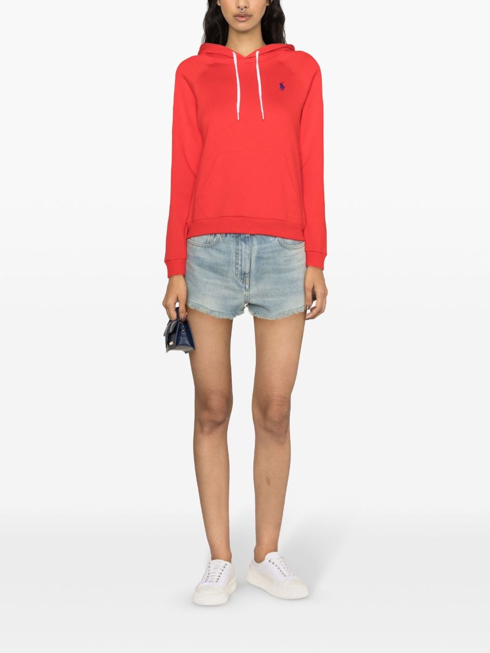 Shop Polo Ralph Lauren Polo Pony Jersey Hoodie In Red